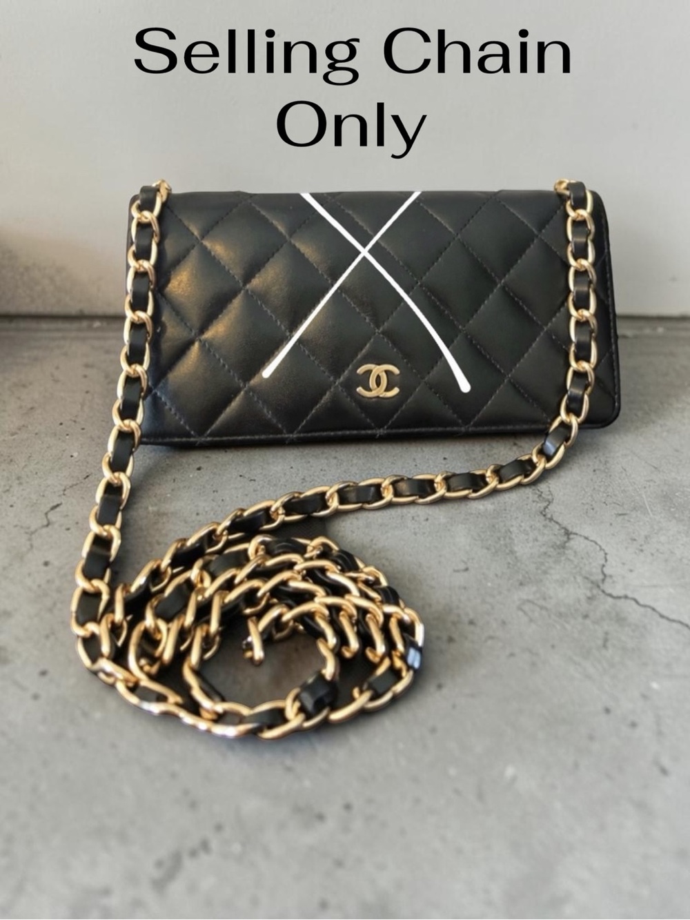 ⚜️🖤 Custom Gold Tone Chain Black Strap for your Chanel